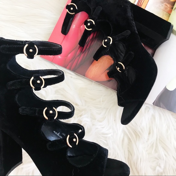 Joie Laina Velvet Strappy Block Heel Pumps NEW - Picture 2 of 6